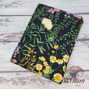 Black Floral - Cotton Canvas Getaway Fabric
