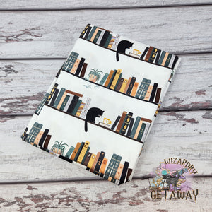 Bookshelf Kittens - Cotton Woven Getaway Fabric