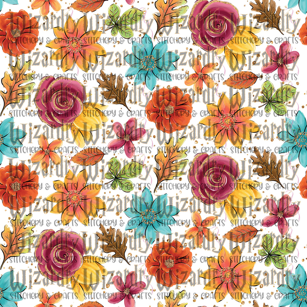 **Pre-Order #30:  8-14 Week TAT**  Clearly Fall Florals Clear Vinyl